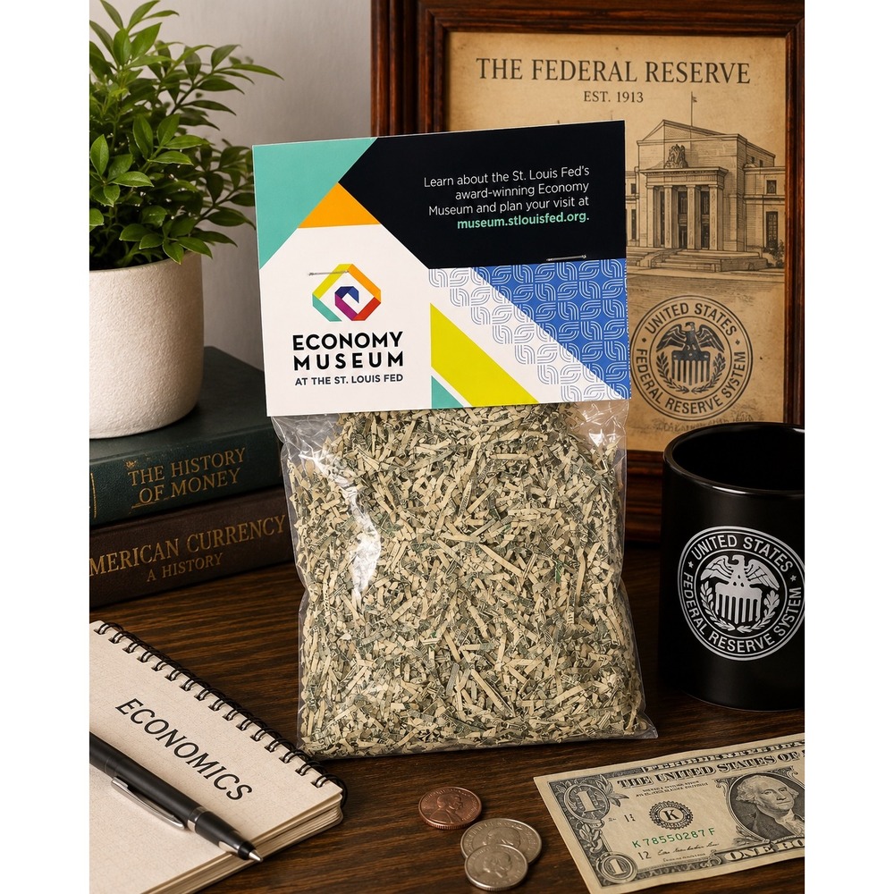Federal Reserve $83 Shredded Money Genuine US Currency St Louis Fed Souvenir